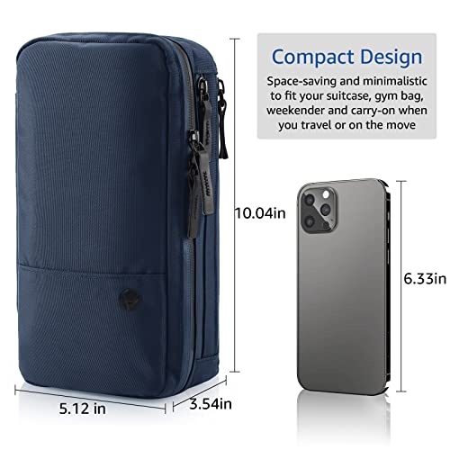 Image of Purevave Compact Mens Toiletry Travel Bag Hanging, Mens Dopp Kit for Travel Waterproof, Wash Pouch Blue