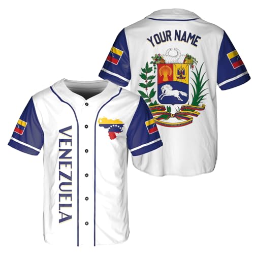 Venezuela Baseball Jersey | Personalized Name Number Sports Shirt | Custom Venezuela Jersey Shirt for Men Women miniatura 1