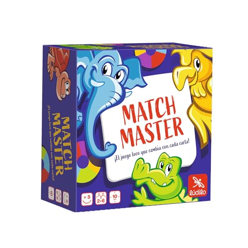 Ludilo - Match Master | Juegos De Mesa Niños 5 Años O Más | Juegos Educativos Niños 5 Años O Más | Juego Mesa De 2 A 6 Jugadores | Juego De Cartas De 10 Min