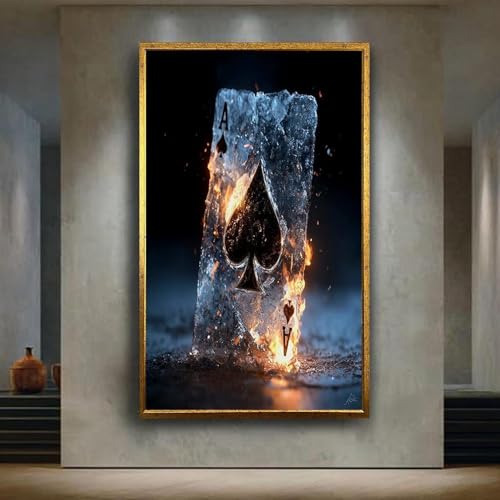 Poster sur toile Poker As de Pique grand format pour salon