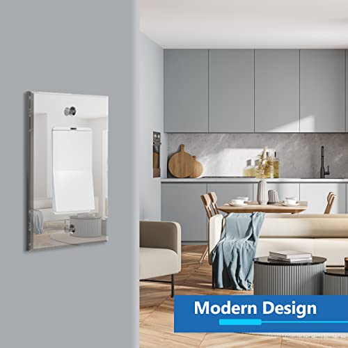 LIDER Decorator Wall Plate, Mirrored Light Switch Plate, Plexiglass Outlet Cover or Light Switch Cover, Acrylic Glass Reflective Finish, Minimalist Design, Oversized 1-Gang 5.25\" x 3.44\", Silver - Thumbnail 6