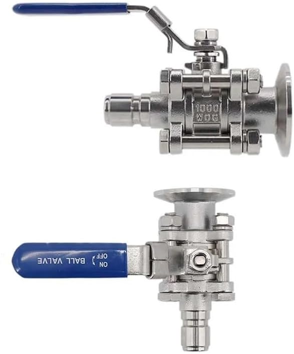 Brewer Built Full Port Ball Valve 1.5 Inch Tri Clamp x Male Quick Disconnect Stainless Steel 304 Homebrew Brew Kettle Spigot(C)