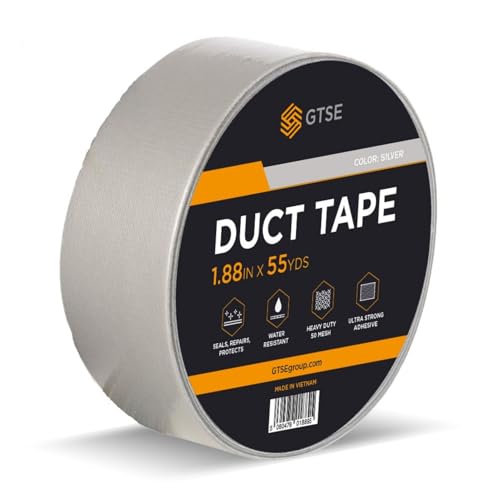 GTSE Silver Duct Tape, 2 in x 55 yd (164 ft), Heavy Duty Waterproof Repair