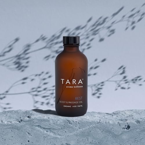 Image of TARA Spa Therapy Rest Body & Massage Oil - Premium Organic Oil for Deep Relaxation & Rest, 100% Pure Essential Oils, Lavender, Chamomile & Sandalwood, 4 oz