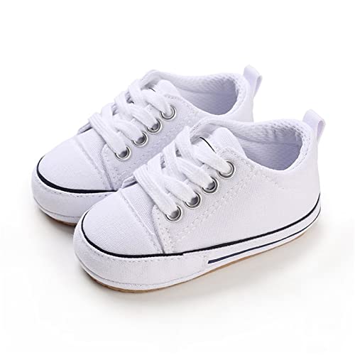 Baby Boy's Girl's Canvas Sneakers Slip on Lightweight Casual Lace up Skin-Friendly Flat Walking Running Shoes4