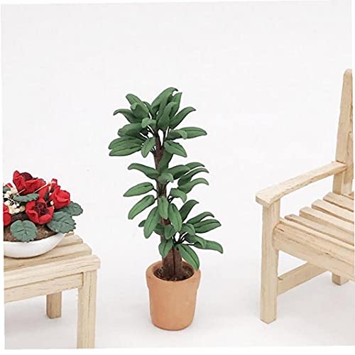 Speelgoed Gift Dollhouse Bloem Bonsai 1:12 Mini Dollhouse Miniatuur Groene Plant Pachira Squatica in Pot Micro Landschap… - Afbeelding 3