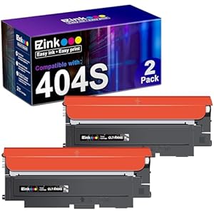 E-Z Ink Compatible Toner Cartridge Replacement for Samsung 404 404S CLT-K404S to use with Xpress C430 C430W C480 C480FW Xpress SL-C430W SL-C480FW Printer Tray (Black, 2 Pack)