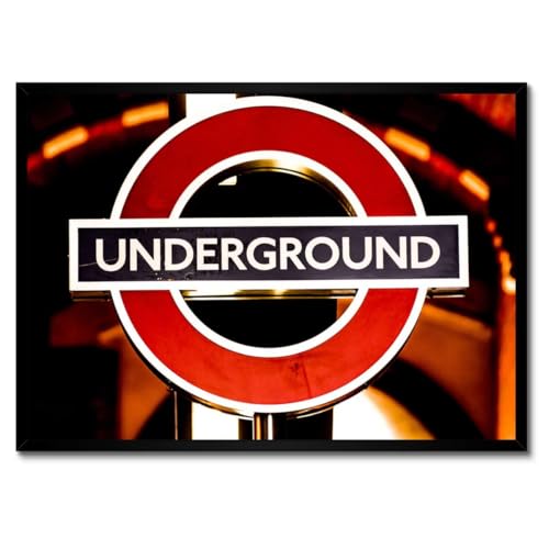 Londres poster encadré blanc 70x50 cm décoration murale Grande-Bretagne UK