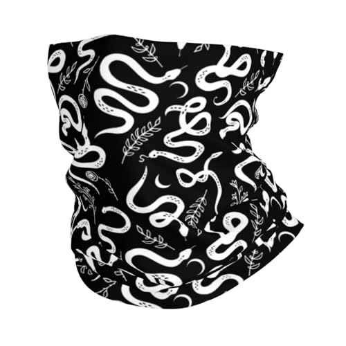 Cuello para hombre y mujer – Bosquejo simple blanco cabeza de serpiente bufanda capucha máscara facial bandana bufanda