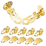 Beaupretty 20 piezas Clips Pendientes Redondos Conversores para Orejas sin Perforar Cómodos y Seguros Joyería DIY Dorado para Mujer