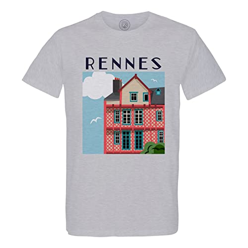 T-Shirt Homme Rennes Ville du Moyen-Age - Idée Cadeau Idéale en Coton Bio