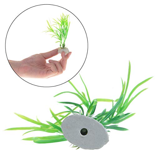 Saim 4.3 Inch Artificial Fish Thank Plants,Aquarium Landscaping Ornament,Fish Tank Decorations Home Décor Green 10 Pcs #TOP3