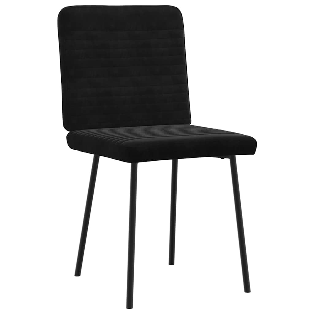 Fengshui Czarne aksamitne krzesła do jadalni, zestaw 4 sztuk