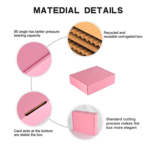 Icokin 11X9X3 Inch Pink Shipping Boxes Pack Of 26, Pink Corrugated Cardboard Mailer Box, Literature Mailer For Small Business (Pink) #TOP2