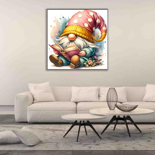 Image of Gnome Cross Stitch Kits for Adults Beginner,Book Counted Cross Stitch Kits Printed Stitching Cute Patterns Dimensions Needlepoint Art Crafts Embroidery Kits for Adults Beginners (13.7x13.7 inch)
