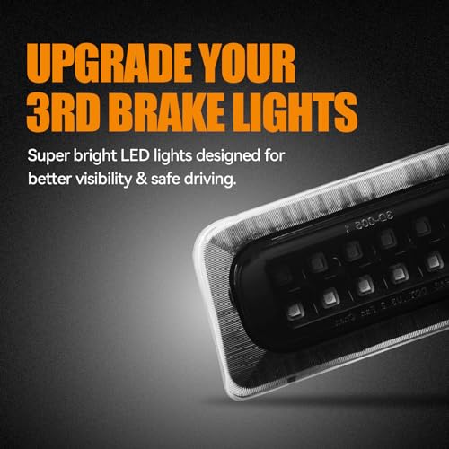 Image of Third 3rd Brake Light LED for 1994-2003 Chevy S10 /GMC Sonoma Standard Cab, High Mount Rear Brake Lights Assembly for 1996-2000 Isuzu Hombre, Waterproof Center Cab Lamp Stop Light