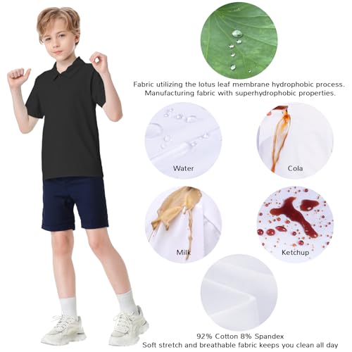 Image of Dreammonkey Toddler to Youth Stain Resistant Polo Shirts Kids Collared Golf T-Shirt School Uniform for Boys and Girls