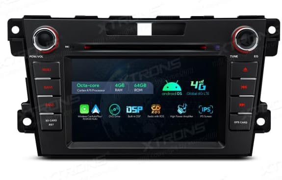 Front view of the XTRONS IA72CX7M car radio with its screen and physical buttons.