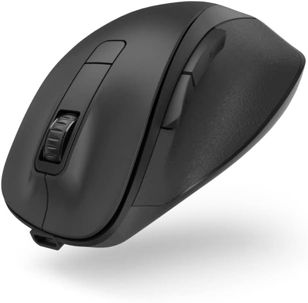 Hama Ergonomic Mouse (Wireless Mouse, 6 Buttons, 2.4GHz, BlueWave, 800/1200/1600 dpi, Optical Mouse Wireless, Wireless Mouse, Ergonomic Computer Mouse, for Laptop/PC, Battery, Right-Hander) Black