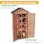 SOCOME 66" Outdoor Storage Shed with Double Doors, Large Wooden Capacity Storage Tool Cabinet Box with Waterproof Roof, Garden Wood Tool Shed for Yard Deck Lawn Farmland (Cherry)