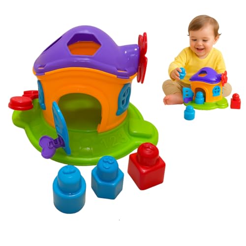 Brinquedo Educativo 1 Ano Com Encaixes Casinha Encantada Formas Geometricas
