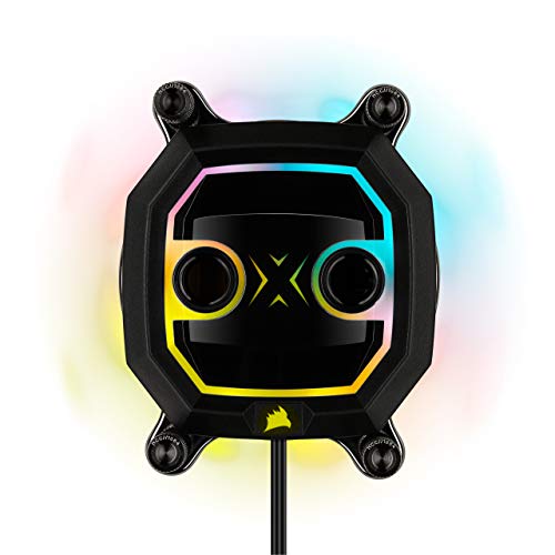 CORSAIR Hydro X Series XC5 RGB CPU Water Block - AMD Socket AM4 - Copper Cold Plate - More Than 60 Micro-Cooling Fins - 16 Vivid RGB LEDs