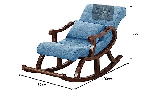 Image of CLASSIC WOOD & CRAFT Wooden Rocking Chair with Sheesham Wood, Rolling and Easy Seating (Model-LB-17)