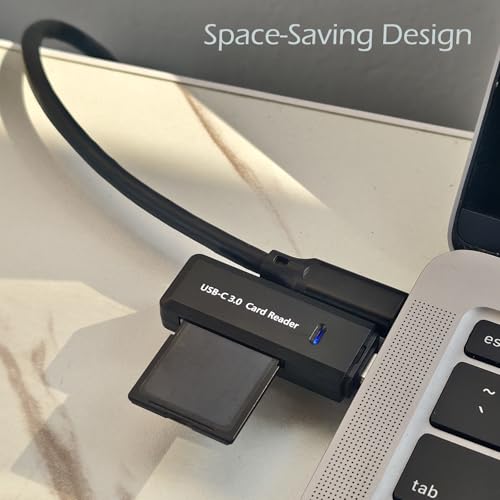 Image of Micro SD Card Reader, 5Gbps 2-in-1 USB C Memory Card Reader for Digital Camera, SD Card Viewer with Dual Slot for SD, SDHC, SDXC, Micro SD, MicroSDHC, Micro SDXC, MMC, RS-MMC, TF Card (Black)