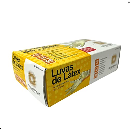 Descarpack, Luva Látex Procedimento, M, Caixa com 100