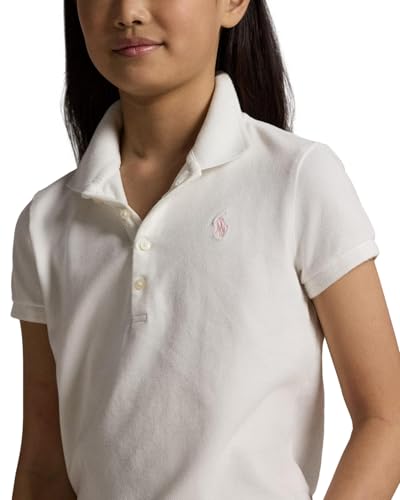 Image of Polo Ralph Lauren Kids Baby Girl's Short Sleeve Mesh Polo Shirt (Toddler) White
