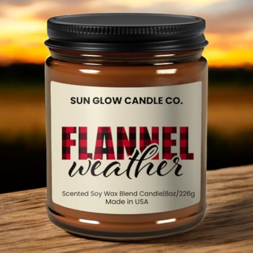 Sun Glow Candle Co FLANNELWEATHER Flannel Weather | 8Oz Scented Jar Candle thumb #4