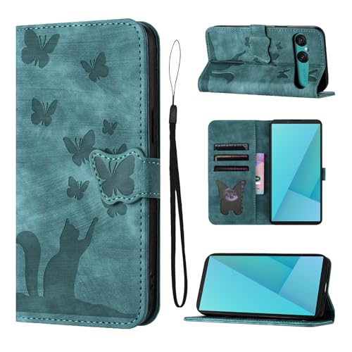 LSPCASA Coque pour Sony Xperia 10 VII 6.1 Pouces Housse de Protection Premium PU Cuir Portefeuille Protection avec Porte Carte Fonction Support Flip Cover pour...