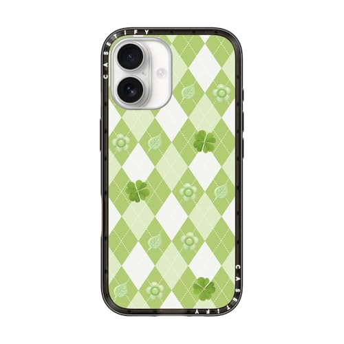 CASETiFY �R���p�N�g iPhone 17 �P�[�X [MagSafe�Ή�/���^ �y��/�ϏՌ�] - Lucky Go Clover - �N���A �u���b�N