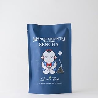 [Den's Tea] Pyramid Teabags, Authentic Japanese Green Tea from Shizuoka, Japan (Pack of 12) (Sencha)