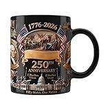 Ceramic Mug – Patriotic American 250th Beverage Cup, 450ml Large Coffee Drinkware Container, Tea Cappuccino Milk Juice Water Serving Table Kitchen Accessory Celebration Drinkware For Men Women