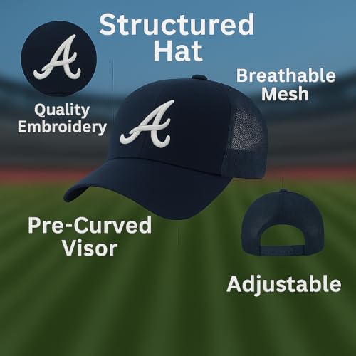 Gorra deportiva ajustable azul con logo Atlanta miniatura 5