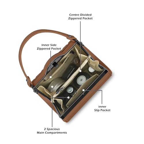 Image of Lavie Luxe Women's Fluffel Frame Satchel Handbag for Women | Satchel Bag for Work | Ladies purse | Stylish Shoulder Bag | Gift For Women