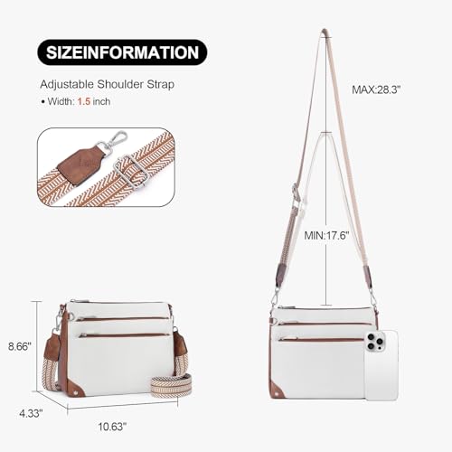 Image of Crossbody Bags for Women Rfid Travel Crossbody Purses Leather Handbags Medium Shoulder bag with Adjustable Strap
