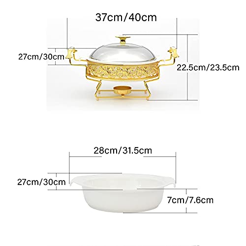 XBSXP Golden Pattern Chafing Dish Buffet-Set, runder Edelstahl Chafer mit Deckel für Buffet Hochzeiten Partys Bankette… – Bild 8