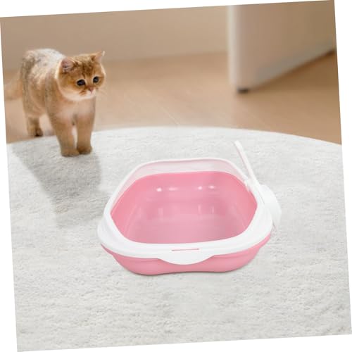 Arenero semi cerrado para gatos Toddmomy color rosa miniatura 5