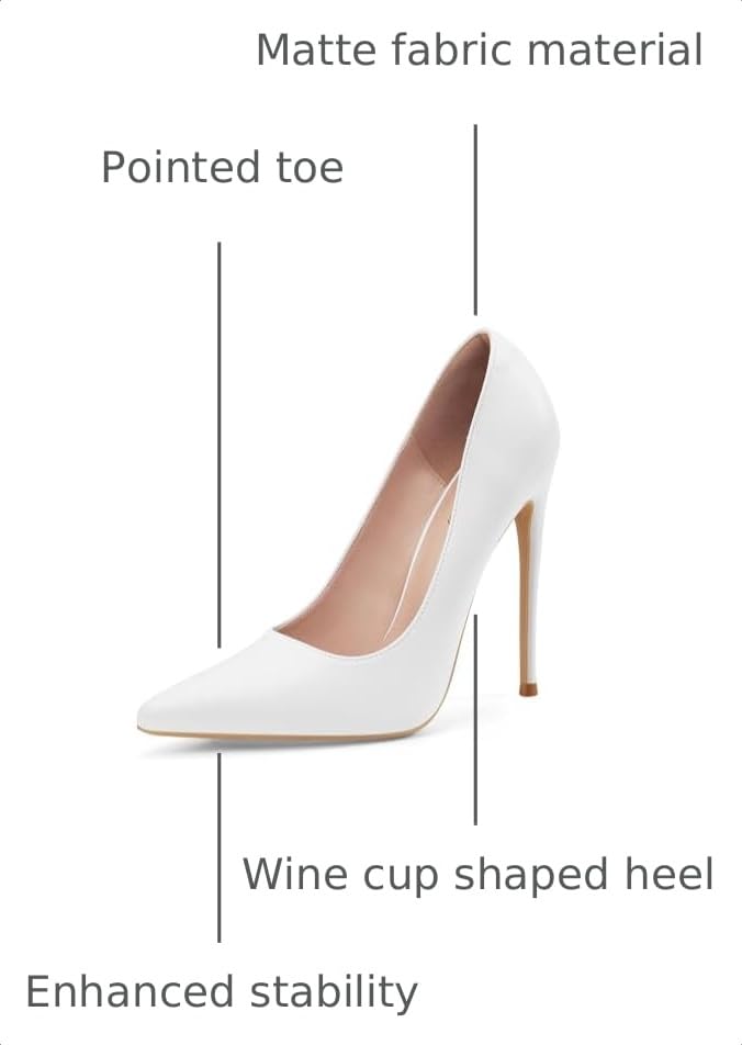 Image of Elisabet Tang Women Pumps, Pointed Toe High Heel 4.7 inch /12cm Party Stiletto Heels Shoes Matte
