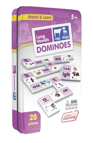 Junior Learning Long Vowel Dominoes Educational Action Games, Multi (JL495)