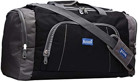 ROZEN Nylon 50 Liters 22 Inch Heavy Dutty Travel Luggage Duffle Bag (Black), 26.80 Cms