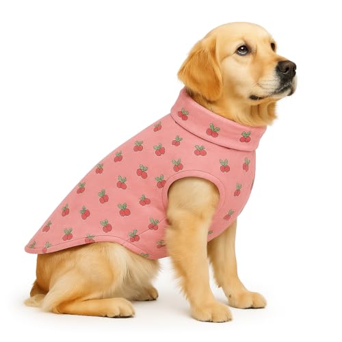 Image of The Pets Company Dog Winter Coat Jacket, Clothes, Windproof, Reversible, Light Weight, Washable, Ultra Warm Thick Fleece Lined Dog Vest for Cold Weather Protection, (Pink Cherry, Large - 26 Inch)