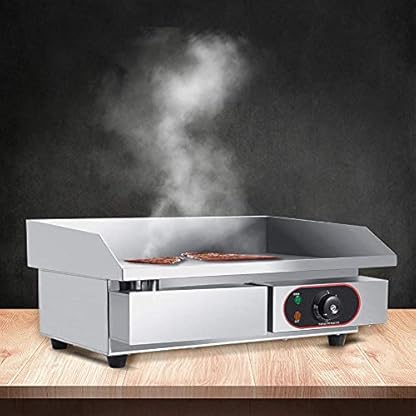 Elektrische Grillplatte ，Kommerzieller Elektrogrill Großer Edelstahl-Aufsatzgrill Bbq-Heizplatte Teppanyaki-Tischgrill Mit Ölaustrittsloch Und Abnehmbarer Ölschublade Für Küchenunternehmen ，55X45X23C – Bild 8