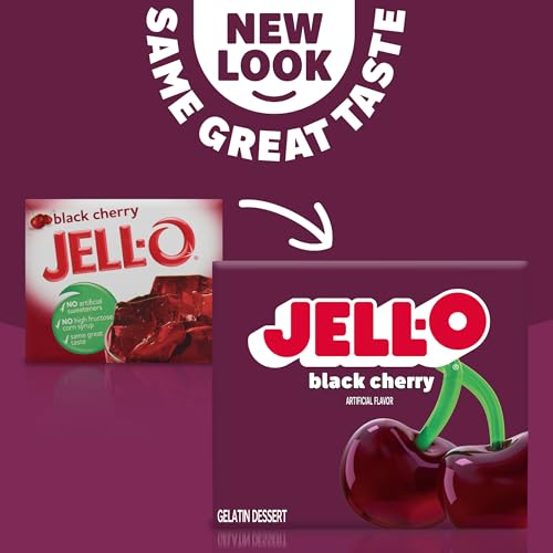 Image of Jell-O Gelatin Mix, Black Cherry Regular Sugar, 3 oz
