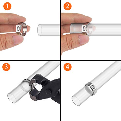 Helifouner HELIFOUNER-EAR-HOSE-CLAMP 40 Pieces 10.3-12.8Mm 304 Stainless Steel Single Ear Hose Clamps thumb #5