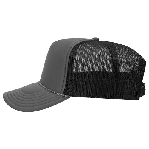 Image of OTTO Polyester Foam Front 5 Panel High Crown Mesh Back Trucker Hats in 97, Bulk, Wholesale