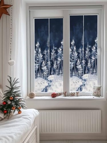 Vinilo decorativo ventana privacidad ciervo navideño 24x59 in miniatura 7