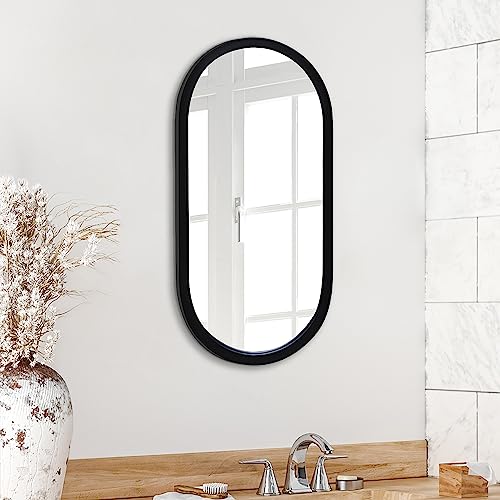 HARRITPURE Specchio Ovale Da Bagno 43x76 Cm – Cornice In Metallo Spazzolato, Montaggio Verticale/Orizzontale, Vetro Antiesplosione - 6